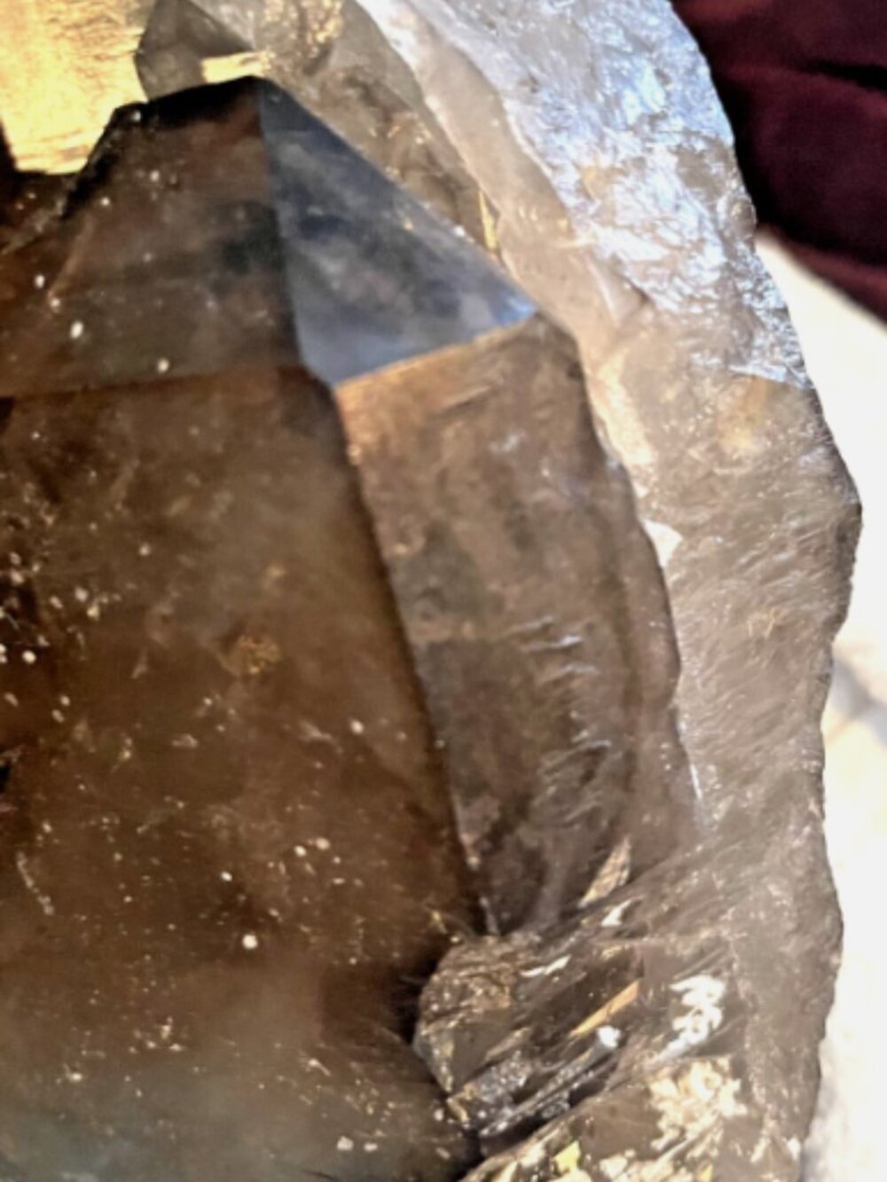 Large Collector-grade 15.2lb  polish Natural Gray Smoky Quartz Crystal Cluster